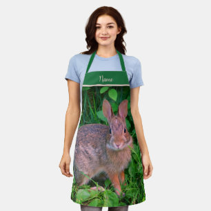 Cute Wild Brown Rabbit Personalized Animal Apron