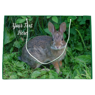 Cute Wild Brown Rabbit Personalized Animal Large Gift Bag
