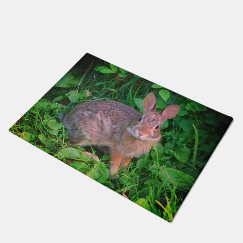 Cute Wild Brown Rabbit Wildlife   Doormat