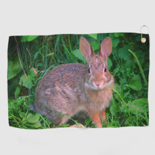 Cute Wild Brown Rabbit Wildlife  Golf Towel