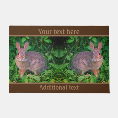 Cute Wild Brown Rabbit Wildlife Personalized Doormat