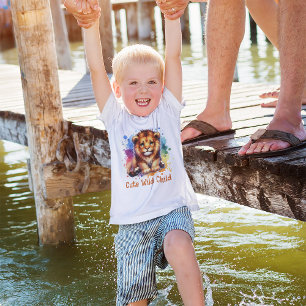Cute Wild child watercolor Lion personalized T-Shirt