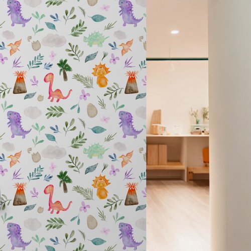 Cute Wild Dinosaur Illustrations Kids Pattern Wallpaper