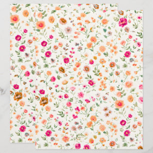 Cute Wild flower Patterned Scrapbook Paper