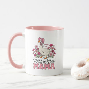 Cute wild free Mama goose word art Mug