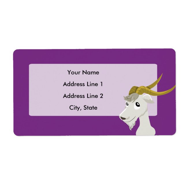 Cute wild goat cartoon label (Front)