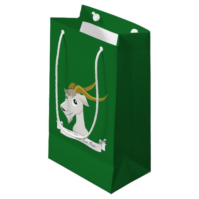 Cute wild goat cartoon small gift bag (Front Angled)