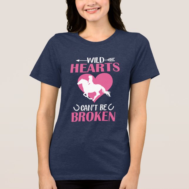 Cute wild hearts horse lovers  Tri-Blend shirt (Front)