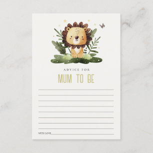 Cute Wild Jungle Animal Advice For Mum Baby Shower Enclosure Card