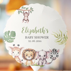Cute Wild Jungle Animals Baby Shower Boy Balloon