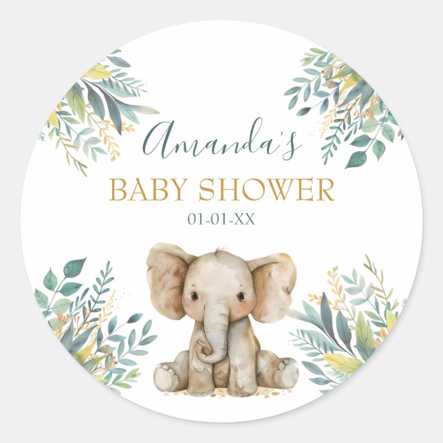 Cute Wild Jungle Animals  Classic Round Sticker (Front)