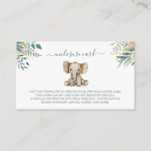 Cute Wild Jungle Animals Enclosure Card