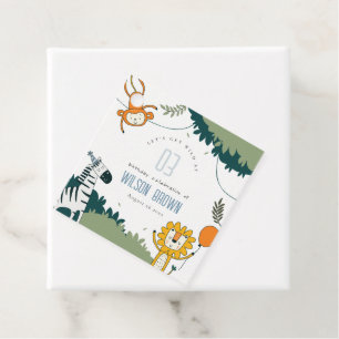 Cute Wild Jungle Animals Kids Any Age Birthday Favor Tags