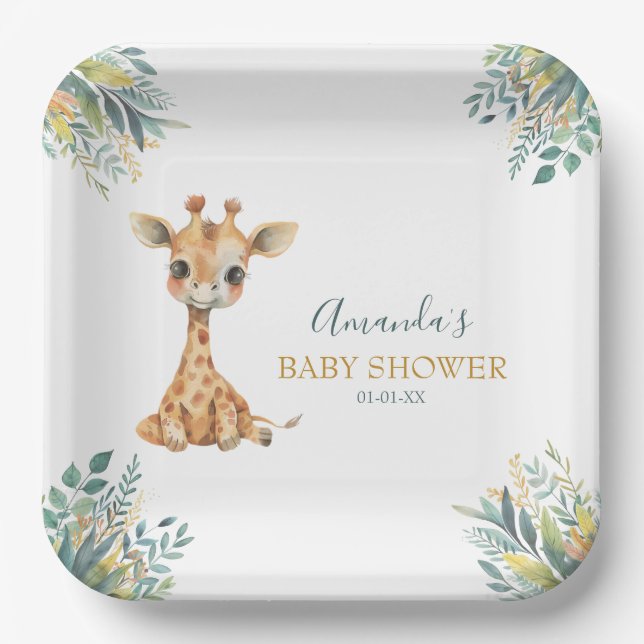 Cute Wild Jungle Animals  Paper Plates (Front)