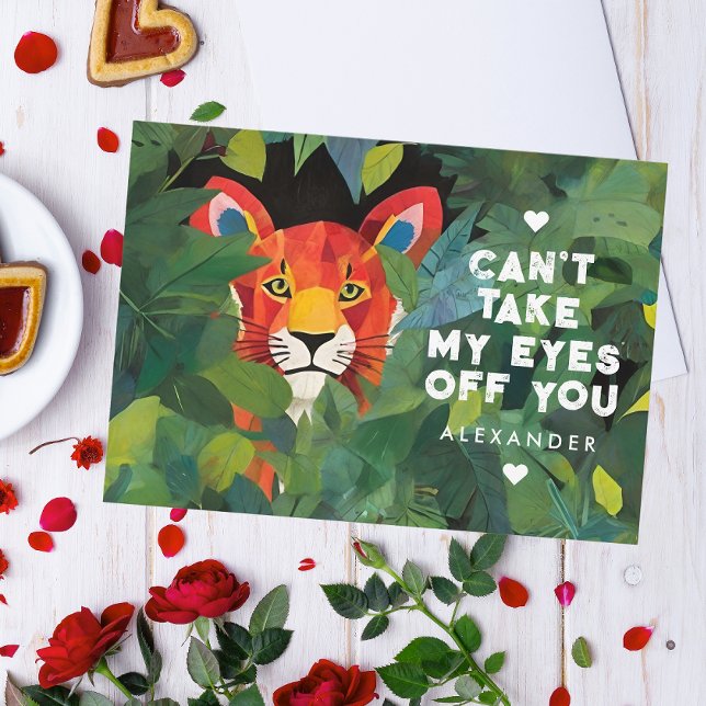 Cute Wild Love Orange Tiger Valentine Jungle Paint Holiday Card (Creator Uploaded)