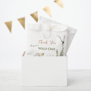 Cute Wild One Birthday Watercolor Brown Baby Deer Favor Bag