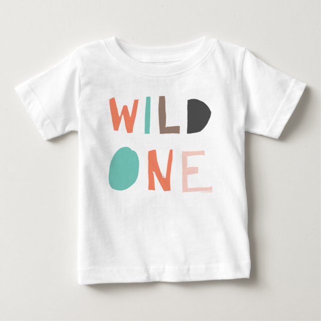 Cute Wild One First Birthday Boho Tribal Baby T-Shirt (Front)