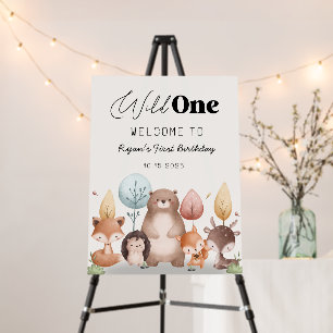 Cute Wild One Forest Woodland Animals Birthday Foam Board