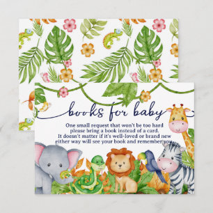 Cute Wild One Jungle Baby Shower Book Request Enclosure Card