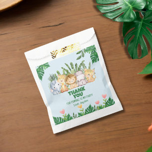 Cute Wild One Jungle Safari Animal Birthday Favor Bag