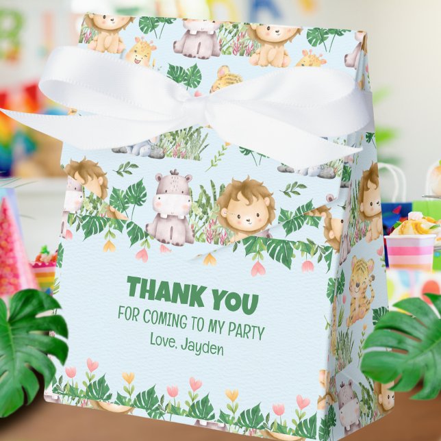 Cute Wild One Jungle Safari Animal Birthday  Favor Boxes (Creator Uploaded)