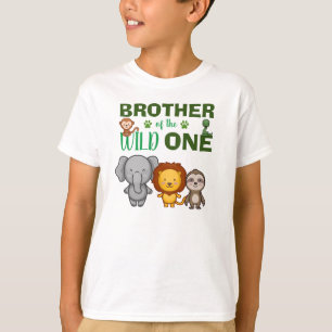 Cute Wild One Jungle Safari Animal Brother Zoo T-Shirt