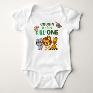 Cute Wild One Jungle Safari Animal Cousin Zoo Baby Bodysuit