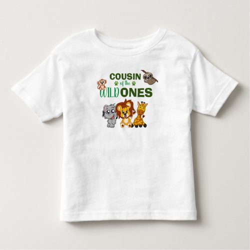 Cute Wild One Jungle Safari Animal Twins Cousin Toddler T_shirt