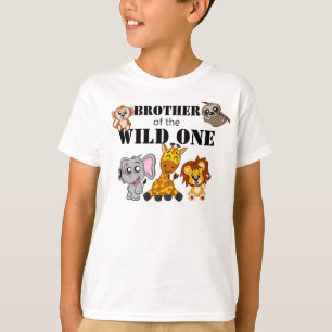 Cute Wild One Jungle Safari Animal Zoo Brother T-Shirt