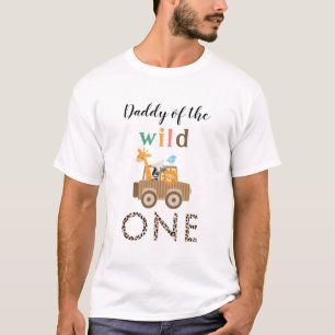 Cute Wild One Jungle Safari Animals Daddy T-Shirt