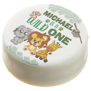 Cute Wild One Jungle Safari Animals First Birthday Chocolate Covered Oreo