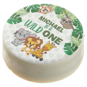 Cute Wild One Jungle Safari Animals First Birthday Chocolate Covered Oreo