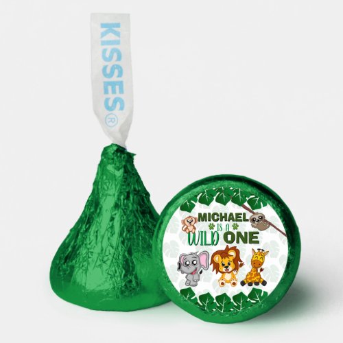 Cute Wild One Jungle Safari Animals First Birthday Hersheys Kisses