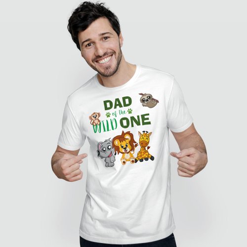 Cute Wild One Jungle Safari Zoo Animal Dad T_Shirt