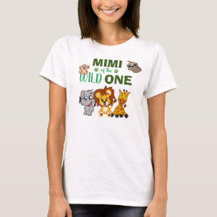 Cute Wild One Jungle Safari Zoo Animal Mimi T-Shirt