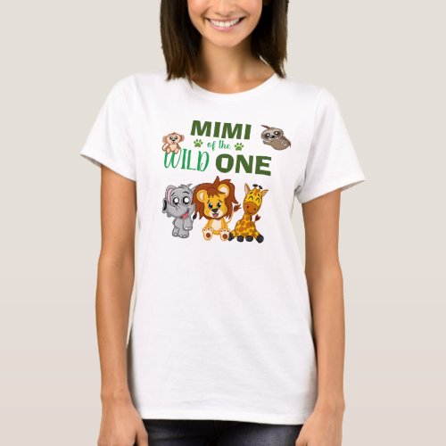 Cute Wild One Jungle Safari Zoo Animal Mimi T_Shirt
