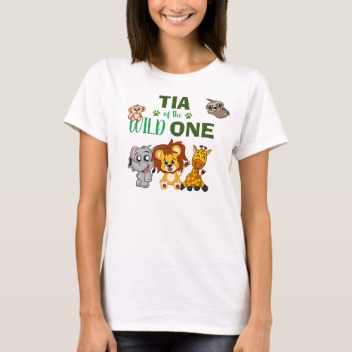 Cute Wild One Jungle Safari Zoo Animal Tia T_Shirt