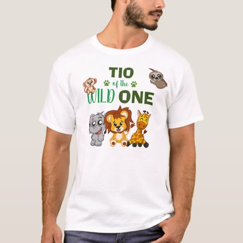 Cute Wild One Jungle Safari Zoo Animal Tio T_Shirt