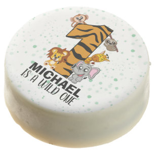 Cute Wild One Safari Jungle Animals First Birthday Chocolate Covered Oreo