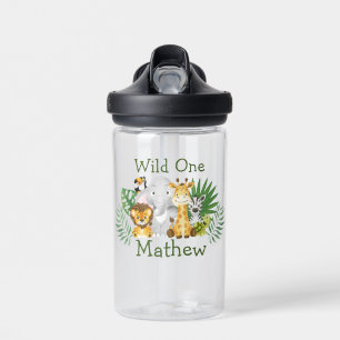 Cute Wild One Safari Jungle Woodland Animals Water Bottle