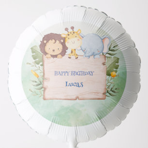 Cute Wild One Safari jungle zoo Birthday party Balloon