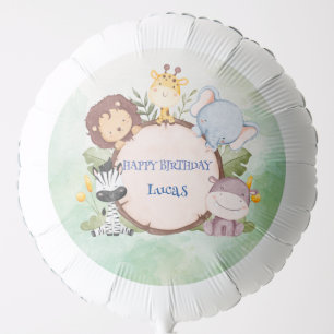 Cute Wild One Safari jungle zoo Birthday party Balloon