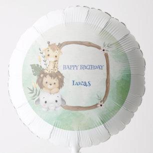 Cute Wild One Safari jungle zoo Birthday party Balloon