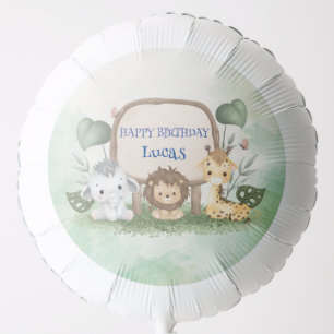 Cute Wild One Safari jungle zoo car Birthday party Balloon