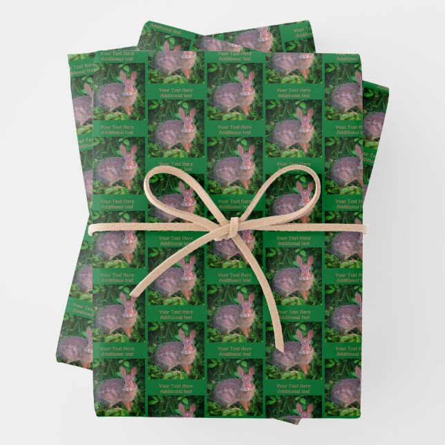 Cute Wild Rabbit Animal Personalized Wrapping Paper Sheets (In situ)