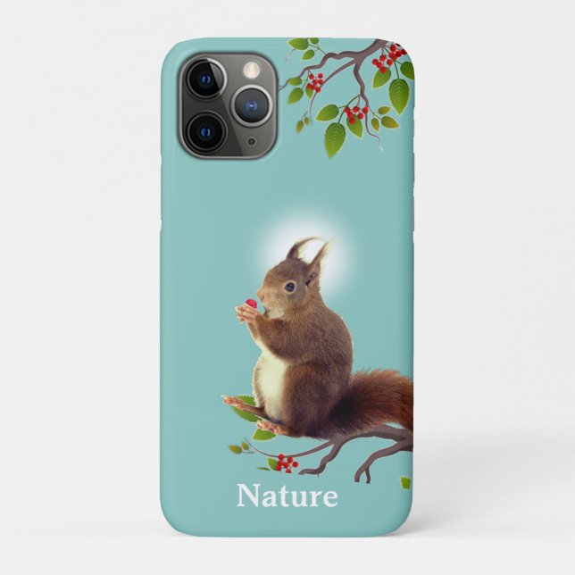 Cute Wild Squirrel & Editable Text Case-Mate iPhone Case (Back)