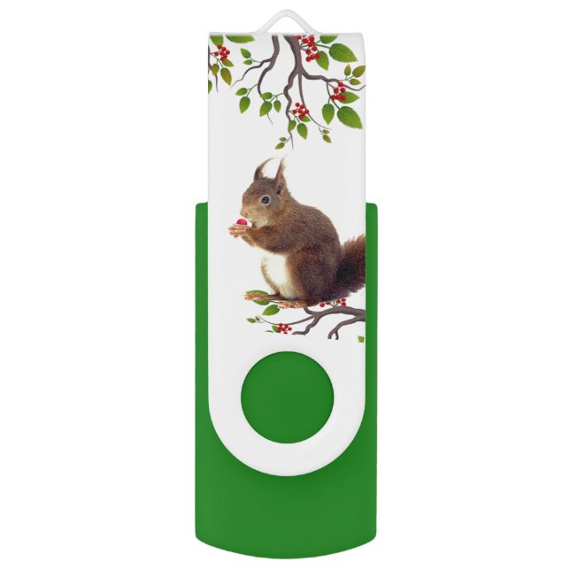 Cute Wild Squirrel Flash Drive (Front Vertical)