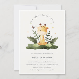 Cute Wild Tropical Jungle Animal Kids Baby Shower Invitation
