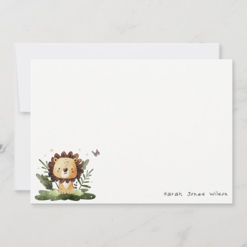 Cute Wild Tropical Jungle Animal Lion Birthday Note Card