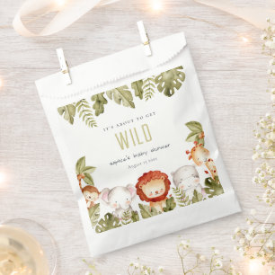 Cute Wild Tropical Safari Animals Baby Shower Favor Bag